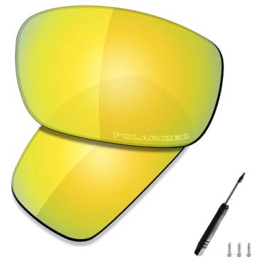 Imagem de SAUCER Lentes de reposição premium e kits de borracha para óculos de sol Oakley X Squared OO6011 High Defense - ouro 24K polarizado