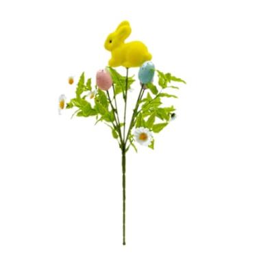 Imagem de Tachiuwa Ovo de Páscoa Pick Decoração de Páscoa Decorativa DIY Artesanato Ornamento Arranjo de flores para Festival de Vaso de Grinalsa de Primavera, Coelhinho Amarelo