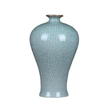 Imagem de Enfeites de vaso de cerâmica esmaltada rachada, decorações de balcão clássicas chinesas - vaso de ameixa