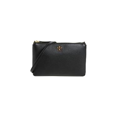 Imagem de Tory Burch Bolsa tiracolo feminina Kira Pebbled Top Zip, Preto, One Size
