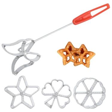 Imagem de Conjunto de cortadores de biscoito, cortador de prensa de biscoitos, cortador de pastelaria de aço inoxidável, 4 peças de pastelaria para impressão de bolo, máquina de sobremesa de biscoitos, 4