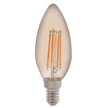Imagem de Lâmpada Led De Filamento Vela Tramontina C35 Base E14 4 W 2200 K Luz Amarela âmbar Tramontina