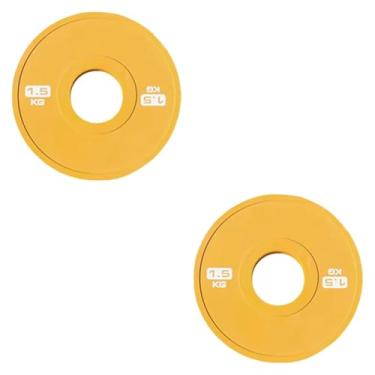 Imagem de YIJU Placas de troco se encaixa em barras de 2 polegadas 2x portátil de código de cores para estúdios de fitness studios, 1.5 Kg Amarelo