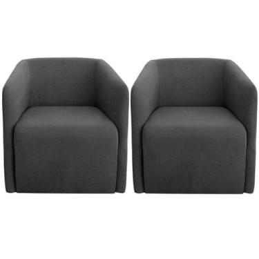 Imagem de Kit 2 Poltronas para Sala e Escritório Base Giratória Blue - Konfort, 