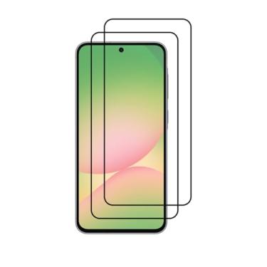 Imagem de VIESUP Protetor de tela para Samsung Galaxy A56 2025, pacote com 2 protetores de vidro temperado preto antiarranhões para Samsung Galaxy A56 2025