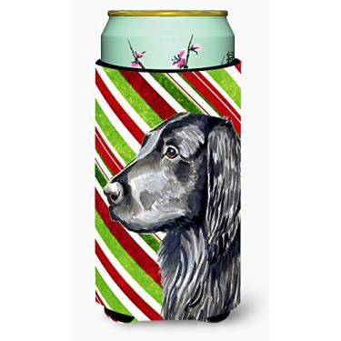 Imagem de Flat Coated Retriever Candy Cane Holiday Christmas Tall Boy Beverage Insulator Beverage Insulator Hugger