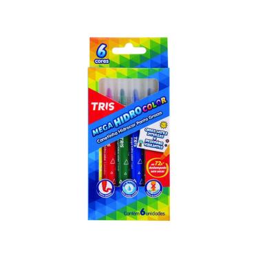 Imagem de TRIS Hidrocor Mega Ponta Grossa 6 Cores Lavável Corpo Jumbo