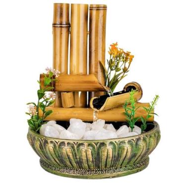 Imagem de Fonte Bambu De Mesa Feng Shui Agua Cascata Decorativa 26cm - NoBrand, 