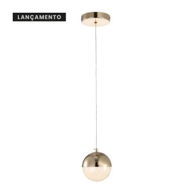 Imagem de Pendente glob french vidro gold E transparente 12CMX13CM