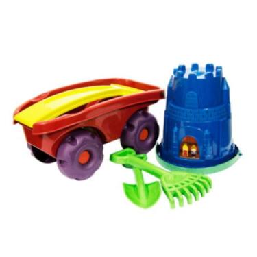 Imagem de Carriola Praia c Balde e Acessórios Divertido Brincar Areia