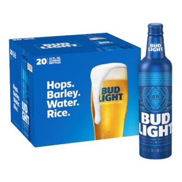 Imagem de Cerveja Bud Light Kit 24 Unidades Garrafa Alumínio 473ml Edição Limita