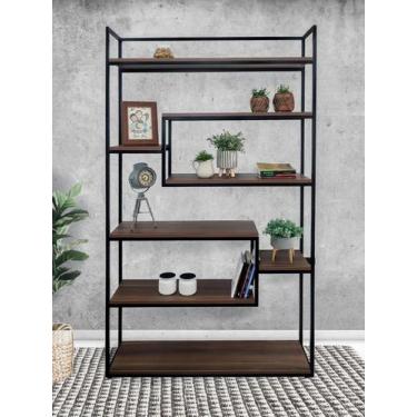 Imagem de Estante Stil Estilo Industrial - Casa Quentinha, com MDF Preto