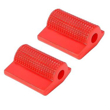 Imagem de F FIERCE CYCLE 2 peças universal vermelho câmbio câmbio capa protetora de bota almofada de borracha antiderrapante para motocicleta