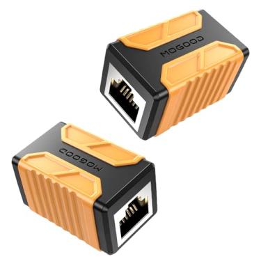 Imagem de MOGOOD Acoplador em linha RJ45, conector de cabo de internet de 10 Gbps, 2 pacotes de acopladores de cabo Cat 8, extensor de rede LAN fêmea para fêmea compatível com Cat7, Cat6, Cat5e