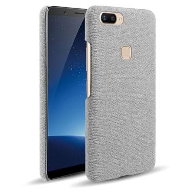 Imagem de Capa para vivo X20 Plus,Capa desenhada em lona,Case Protetora Ultrafina com Empunhadura Macia,Design em Tecido Antichoque e Antiarranhões-Light gray