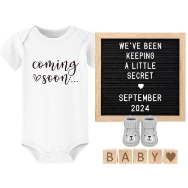 Imagem de Conjunto de anúncios de bebês Blinking Stars Felt Letter Board +