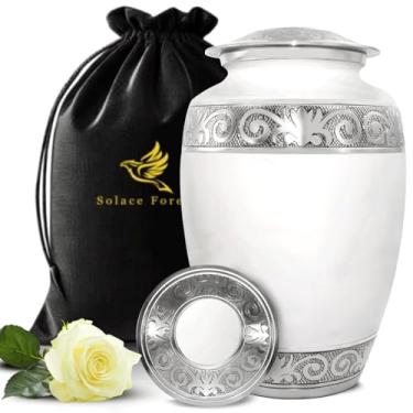 Imagem de Solace Forever Urnas De Cremação Para Cinzas Homens E Mulheres Adultos - Urna Humanas Funerárias Homenageie Seu Ente Querido Com Uma Memorial (Branco-Sujo, Grande)