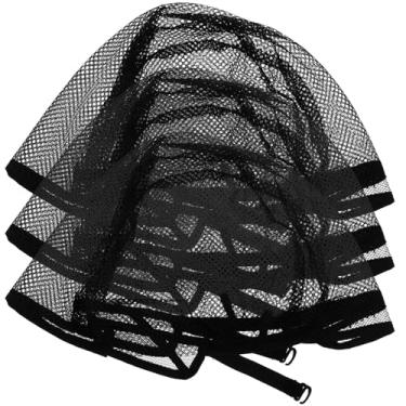 Imagem de Vaguelly 3Peças Toucas De Peruca Malha Com Bonés Pretos Para Segurança e Wigs Rede Resistente Para Diversas Ocasiões