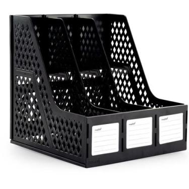 Imagem de PORTA-REVISTA Organizador Triplo Preto Selad - Waleu