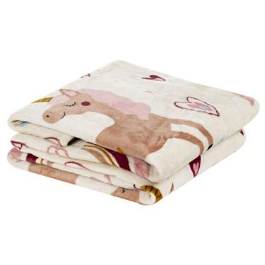 Imagem de Cobertor Fantasy Solteiro Infantil Mantinha Flannel Estampada - Unicór