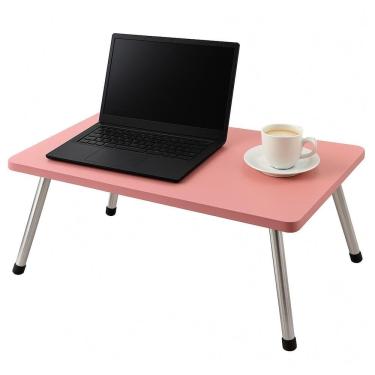 Imagem de Mesa Notebook Rosa Dobravel Portatil Base Em Madeira Apoio Multiuso Para Cama Sofa Estudos Home Office Bandeja Articulad