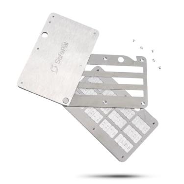 Imagem de SafePal Cypher - Crypto Seed Phrase Backup, Placa de Semente de Metal, Armazenamento Frio para Mnemônico, Carteira Bitcoin de Aço, Armazene até 24 Palavras Sementes, Compatível com BIP39 Crypto