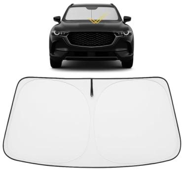 Imagem de Proadsy Para-brisa de atualização 2024 com ajuste personalizado Mazda CX-50 2023 2024 Mazda CX50 SUV protetor solar frontal dobrável bloqueia raios UV mantém o refrigerador do carro