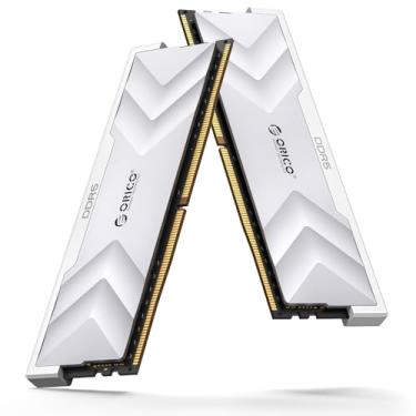 Imagem de ORICO Raceline Champion DDR5 RAM 32 GB (2 x 16 GB) 6400 MHz CL-32-39-39-102 baixa latência, overclocking de plataforma dupla, DIMM sem buffer ECC on-die sem buffer, jogos aprimorados - prata