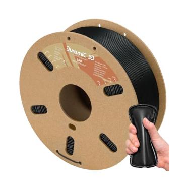 Imagem de DURAMIC 3D Filamento de TPU 1,75 mm preto, filamento flexível de TPU 95A, filamento de impressão 3D de TPU macio, carretel de 1kg, precisão dimensional +/- 0,05 mm, preto, 1 pacote