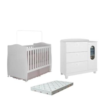 Imagem de Quarto Bebe Berço e Cômoda Fofura Dorabelly com Colchão