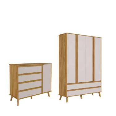 Imagem de Quarto Bebe Moveis Peroba Theo Comoda Guarda Roupa MDF
