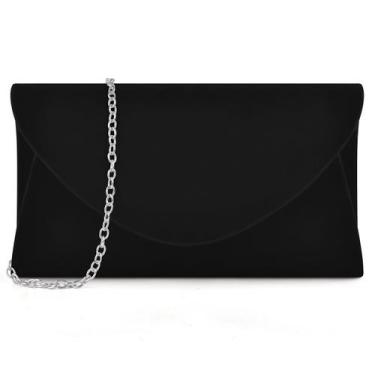 Imagem de Bolsa embreagem PACETAP Elegant Suede preta para mulheres