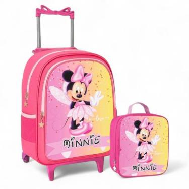 Imagem de Mochila Rodinha Feminina Escolar Infantil + Lancheira Termica - Pikuka