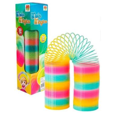 Imagem de 01 Mola Maluca Gigante 30cm Colorida Brilhosa Anti-Stress Divertida - 