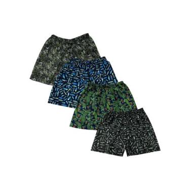 Imagem de Kit Com 5 Bermudas Tactel Estampada Com Bolso Masculina - Olv Jeans, M