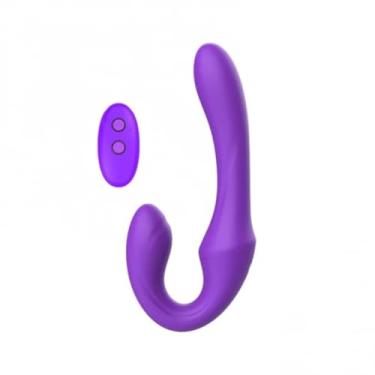 Imagem de Vibrador Duplo 7 Modos De Vibração Com Controle Vibrador Vaginal e Anal Discreto e Silencioso [ROXO]