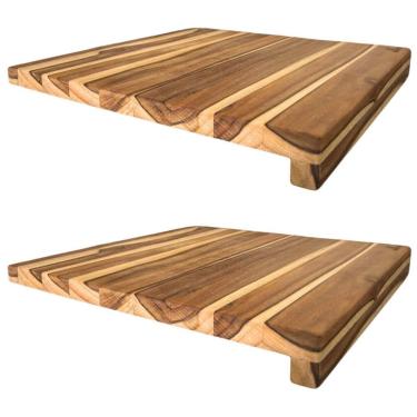 Imagem de Kit 2 Tábuas de Corte Madeira Teca Estação com Encaixe L 35c