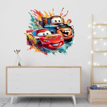 Imagem de Adesivo De Parede Relâmpago Mcqueen E Mate - Lojinha Da Luc Adesivos
