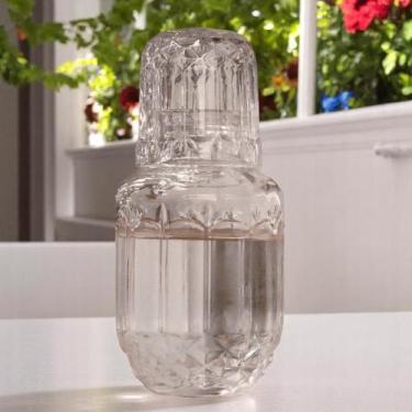 Imagem de Moringa Em Vidro Com Copo Jarra Água Suco Whisky Refresco Chá (600ml+2