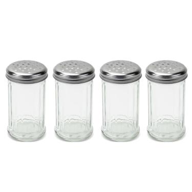 Imagem de 1STNG Coqueteleira de 350 ml com tampa de aço inoxidável – Coqueteleira de vidro transparente para sal, pimenta, açúcar e especiarias – Dispensador grande de 360 ml para cozinha, jantar ou uso em
