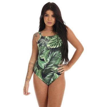 Imagem de Maiô Body Praia Estampado Fristyle Cavado Poliamida Estampado, P, Verd