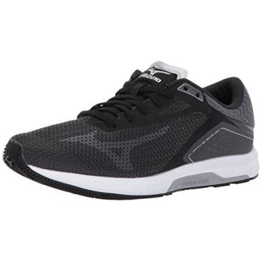 Imagem de Mizuno Tênis de corrida feminino Wave Sonic, Preto/portão de ferro/prata, 6.5