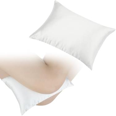 Imagem de Travesseiros de joelho 28 cm x 19,8 cm, almofadas de suporte de quadril pequenas e sedosas, resfriamento suave entre as pernas para pessoas que dormem de lado, ciática, alívio da dor, lavável na
