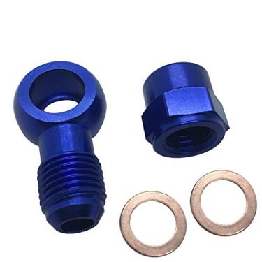 Imagem de Conjunto de adaptador de banjo de combustível de alumínio para bomba de combustível Bosch 044 – Adaptador de parafuso banjo de saída macho 6AN a 12 mm e tampa fêmea M12 x 1,5 com arruelas de cobre M12