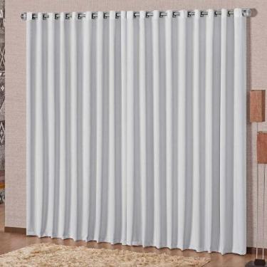 Imagem de Cortina Block Corta Luz Blackout 3,00x2,70m Varão 3m - Gelo - Casa Lin