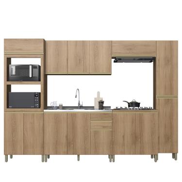 Imagem de Cozinha Modulada Dinamarca 6 Peças com Torre Quente 2 Fornos - Indékes Castani