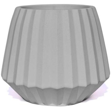 Imagem de Vaso Decorativo Diamante Artesanal 10,5x13cm Em Cimento Cinza