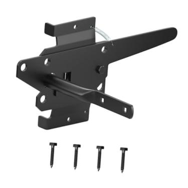 Imagem de WeiLaiKeQi Mola de trava de portão com travamento automático, trava de porta, suporte de poste, de portão de cerca para portas de galinheiro, portões de madeira, Style a