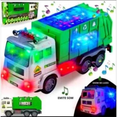 Imagem de Brinquedo Caminhão Bate Volta Coletor De Lixo Com Som E Luzes 4D - Sob