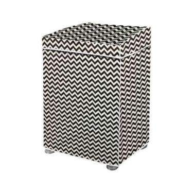 Imagem de Capa para Máquina de Lavar M Flanelada Zig Zag com Tampa - Vida Pratik